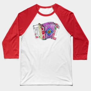 Floral Retro Accordion Baseball T-Shirt